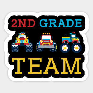 Monster Truck Team 2nd Grade Back To School Teacher Student Sticker